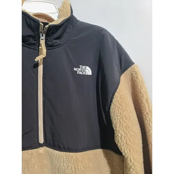 The North Face Tan Black Platte Sherpa 1/4 Zip Fleece Men's Medium - Picture 3 of 5